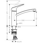 Mitigeur �vier logis 160 eco c3 chrom� hansgrohe