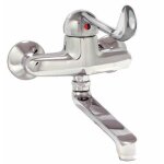 Mitigeur d'�vier - pose murale - bec orientable et levier coud� sanifirst