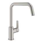 Mitigeur �vier start grohe 30470dc0 quickfix plus - bec haut - rotation 150 - inox bross�