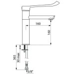 Mitigeur de lavabo � bec haut orientable avec levier m�dical chavonnet