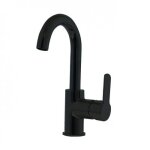 Mitigeur lavabo col de cygne - en laiton noir mat - king sarodis