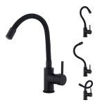 Mitigeur lavabo noir mat, edouard rousseau ilo memoire de forme l