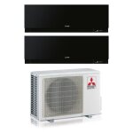 Mitsubishi electric - dual split r�versible air conditioner series kirigamine zen black msz - ef 12 + ...