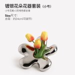 Moderne lumiere luxe plaqué argent style pop vase décoration salon arrangement de fleurs filet rouge ... Moderne lumiere luxe plaqué argent style pop vase décoration salon arrangement de fleurs filet rouge ...