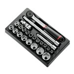 Module de cls  cliquet + douilles 1 / 2'' facom mod. s161 - 36pb - 23 pices