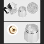 Moka pot cafetire italienne en alliage d'aluminium, ustensile octogonal de style europen, 6 tasses ...