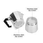 Moka pot cafetire italienne en alliage d'aluminium, ustensile octogonal de style europen, 9 tasses ...