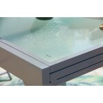 Molvina 8 : table de jardin extensible en aluminium 8 personnes + 8 chaises