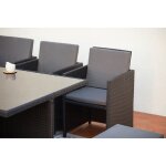 Monaco 12 : salon de jardin encastrable 12 places en rsine tresse noir / gris