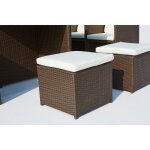 Monaco 8 : salon de jardin encastrable 8 places en r�sine tress�e marron / blanc