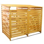 Monstershop double en bois poubelle a roulettes store ext�rieur jardin verrouillable verrouillage abri ...