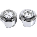 Montre de guidon de moto, etanche 7 / 8 , avec thermom�tre num�rique et affichage de la temp�rature (blanc). ...