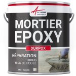 Mortier epoxy de ragreage reparation beton bouchage trous nid de poule rattrapage de niveau durpox 5 ...