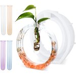 Moules en r�sine pour vase - station de propagation de plantes - moule en silicone epoxy avec 4 tubes ...