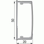 Moulure �lectrique 50 x 20 mm - fond + couvercle - 1 compartiment - 2 m - k�va planet wattohm