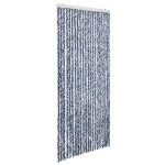 Moustiquaire bleu blanc et argenté 90x220 cm chenille Moustiquaire bleu blanc et argenté 90x220 cm chenille