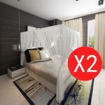 Moustiquaire de lit carr 3 ouvertures 2 pcs