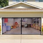Moustiquaire de porte de garage a montage facile, filet de passage, rideau pour enfants, mains libres, ...