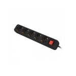 Multiprise avec 5 prises schuko avec interrupteur lanberg, couleur noire 1, 5m