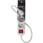Multiprise logan 3 bloc de 3 prises 2p + t obturateurs avec interrupteur blanc 5m edo