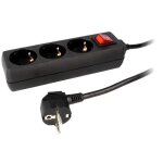 Multiprise noire avec rallonge 1. 4m - parafoudre - 3 prises 230vac 10a - adnauto