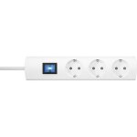 Multiprises oversal 3f. avec interrupteur blanc1, 4m