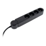 Multiprise parafoudre iota 4x16a + interrupteur - noir - zenitech