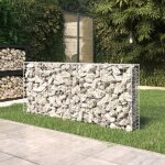 Vidaxl mur a gabion avec couvercles acier galvanis 200 x 20 x 85 cm