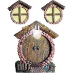 Nain de jardin miniature pour fenêtre et porte avec lampe pour arbre Nain de jardin miniature pour fenêtre et porte avec lampe pour arbre