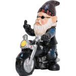 Nain de jardin moto 13, 3 x 13 cm statue de nain de jardin protection solaire impermable dcoration ...