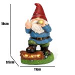 Nain vertical du doigt du milieu en rsine solaire, dcoration de jardin pour vieil homme, statue pour ...