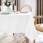 Nappe blanche rectangulaire 140x200 cm anti taches nappe exterieur impermeable jardin en 210 gsm polyester ...