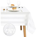 Nappe blanche rectangulaire anti - taches lavable jardin a rayures pour mariage, salle a manger, jardin, ... Nappe blanche rectangulaire anti - taches lavable jardin a rayures pour mariage, salle a manger, jardin, ...
