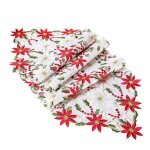 Nappe brode a fleurs pour table a th, dcoration de cuisine, chemin de table brod pour fte de nol ...