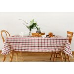 Nappe chemin de table nappe rectangulaire set de table nappe classique europ�enne a carreaux rouges, ...