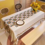 Nappe chemin de table nappe rectangulaire set de table nappe nordique légère en polyester imperméable, ... Nappe chemin de table nappe rectangulaire set de table nappe nordique légère en polyester imperméable, ...