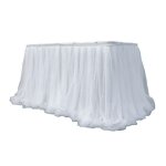 Nappe color�e en tulle pour r�ception de desserts, jupe de table, d�coration pour f�te de mariage, anniversair ...
