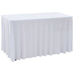 Nappes lastiques de table avec jupon 2 pcs 120x60, 5x74cm blanc vidaxl vidaxl