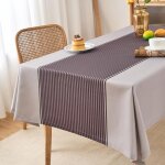 Nappe exterieur impermable jardin rectangulaire nappe de table aspect lin anti - taches lavable brune ...