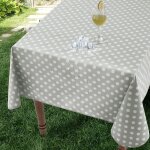 Nappe exterieur impermeable jardin rectangulaire toile cirée 140x240 cm pois gris anti tache plastique ... Nappe exterieur impermeable jardin rectangulaire toile cirée 140x240 cm pois gris anti tache plastique ...
