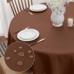Nappe marron tissu ronde 160 cm de diamètre nappe anti tache automne nappe exterieur impermeable jardin ... Nappe marron tissu ronde 160 cm de diamètre nappe anti tache automne nappe exterieur impermeable jardin ...