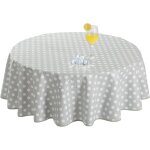 Nappe ronde 120cm pois gris et blanc, exterieur 100% impermeable jardin anti - taches e, nappe toile ... Nappe ronde 120cm pois gris et blanc, exterieur 100% impermeable jardin anti - taches e, nappe toile ...
