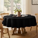 Nappe ronde 140 cm anti tache nappe extrieurs impermeable jardin nappe a rayures jacquard nappe noir ...