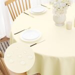 Nappe ronde 160 cm anti taches nappe imperméable jardin nappe beige tissu 210 gsm polyester de protection ... Nappe ronde 160 cm anti taches nappe imperméable jardin nappe beige tissu 210 gsm polyester de protection ...