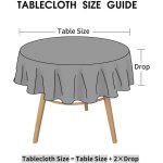 Nappe ronde anti - taches lavable, nappe exterieur impermeable jardin, pour salle a manger, jardin, fte, ...