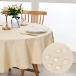 Nappe ronde anti - taches, lavable et impermable - pour salle a manger, jardin, fte, mariage ou maison ...