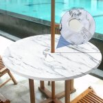 Nappe ronde exterieur avec trou de parapluie, elastique 3d nappe anti tache avec bord elastique, imperméable ... Nappe ronde exterieur avec trou de parapluie, elastique 3d nappe anti tache avec bord elastique, imperméable ...