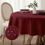 Nappe rouge anti tache ronde 200 cm de diamtre noel nappe extrieurs impermeable jardin nappe en lin ...