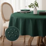 Nappe vert anti - tache ronde 200 cm de diamtre - extrieure impermable en lin pour jardin, nol, anniversai ...