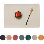 Napperons, ensemble de 4 napperons lavables, r�sistants aux taches et imperm�ables, 18  x 12  (gris)